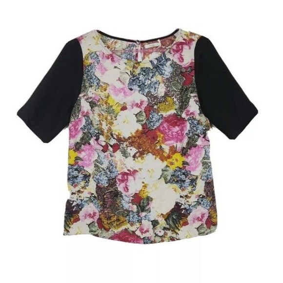 KIMCHI BLUE Women’s Size Medium Blouse Top Floral Career Dark Academia Keyhole - Picture 8 of 8